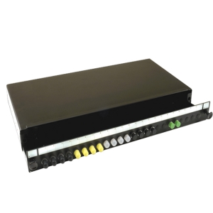 S01 1U Black Sliding Patch Panel – 24 Position ST/FC up to 24 fibres